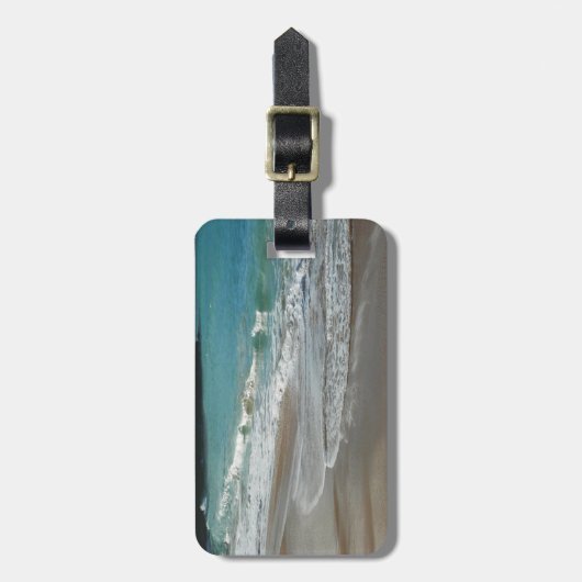Waves Lapping op de Beach Turquoise Blue Ocean Bagagelabel (Voorkant verticaal)