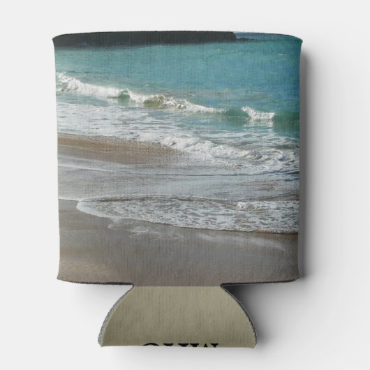 Waves Lapping op de Beach Turquoise Blue Ocean Blikjeskoeler (Achterkant)