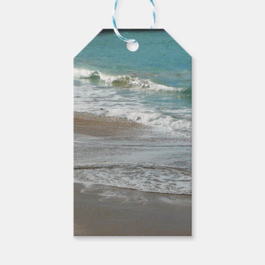 Waves Lapping op de Beach Turquoise Blue Ocean Cadeaulabel (Voorkant)
