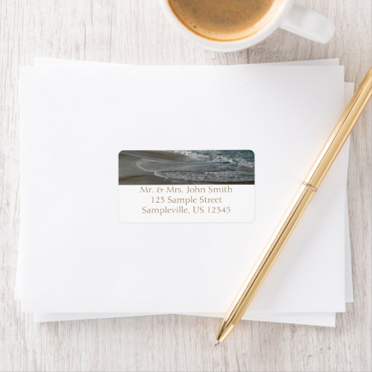 Waves Lapping op de Beach Turquoise Blue Ocean Etiket (Insitu)