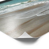 Waves Lapping op de Beach Turquoise Blue Ocean Foto Afdruk (Hoek)