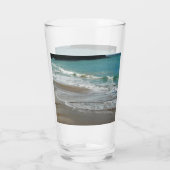 Waves Lapping op de Beach Turquoise Blue Ocean Glas (Achterkant)
