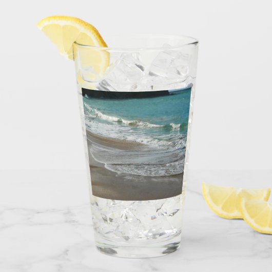Waves Lapping op de Beach Turquoise Blue Ocean Glas (Voorkant ijs)
