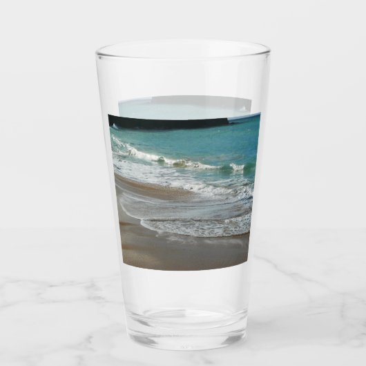 Waves Lapping op de Beach Turquoise Blue Ocean Glas (Voorkant)