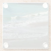Waves Lapping op de Beach Turquoise Blue Ocean Glazen Onderzetter (Achterkant)