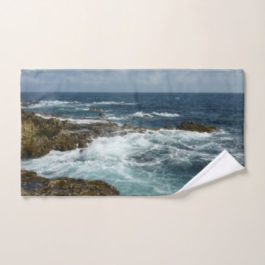 Waves Lapping op de Beach Turquoise Blue Ocean Handdoek (Handdoek)