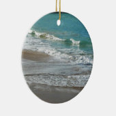 Waves Lapping op de Beach Turquoise Blue Ocean Keramisch Ornament (Rechts)