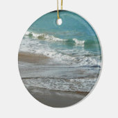 Waves Lapping op de Beach Turquoise Blue Ocean Keramisch Ornament (Links)
