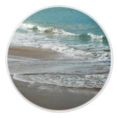Waves Lapping op de Beach Turquoise Blue Ocean Keramische Knop (Voorkant)