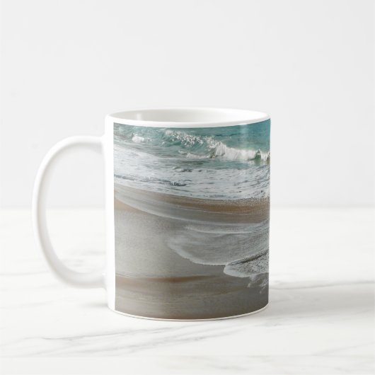 Waves Lapping op de Beach Turquoise Blue Ocean Koffiemok (Links)