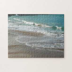 Waves Lapping op de Beach Turquoise Blue Ocean Legpuzzel