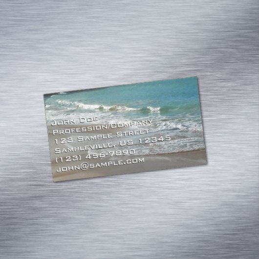 Waves Lapping op de Beach Turquoise Blue Ocean Magnetisch Visitekaartje (Voorbeeld)
