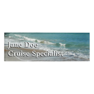 Waves Lapping op de Beach Turquoise Blue Ocean Naambadge