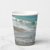Waves Lapping op de Beach Turquoise Blue Ocean Papieren Bekers (Links)