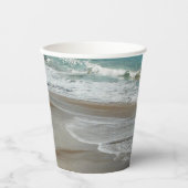 Waves Lapping op de Beach Turquoise Blue Ocean Papieren Bekers (Voorkant)