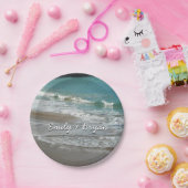 Waves Lapping op de Beach Turquoise Blue Ocean Papieren Bordje (Feest)