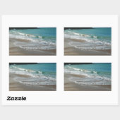 Waves Lapping op de Beach Turquoise Blue Ocean Rechthoekige Sticker (Vel)
