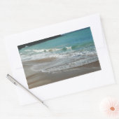 Waves Lapping op de Beach Turquoise Blue Ocean Rechthoekige Sticker (Envelop)
