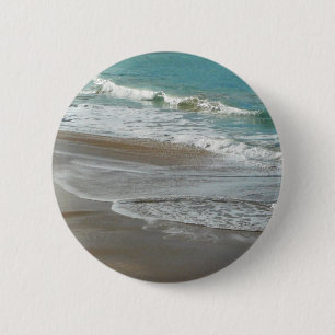 Waves Lapping op de Beach Turquoise Blue Ocean Ronde Button 5,7 Cm