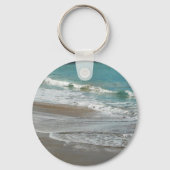 Waves Lapping op de Beach Turquoise Blue Ocean Sleutelhanger (Voorkant)