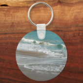 Waves Lapping op de Beach Turquoise Blue Ocean Sleutelhanger (Voorkant)