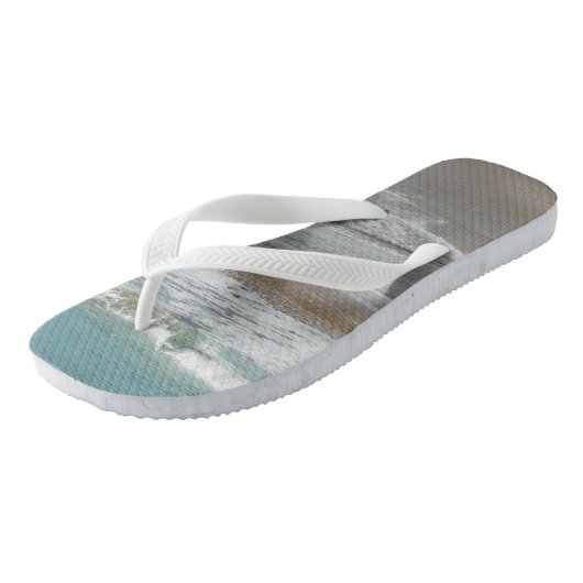 Waves Lapping op de Beach Turquoise Blue Ocean Teenslippers (Schuin)