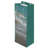 Waves Lapping op de Beach Turquoise Blue Ocean Wijn Cadeautas (Achterkant Gekanteld)