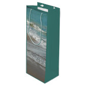 Waves Lapping op de Beach Turquoise Blue Ocean Wijn Cadeautas (Voorkant Gekanteld)
