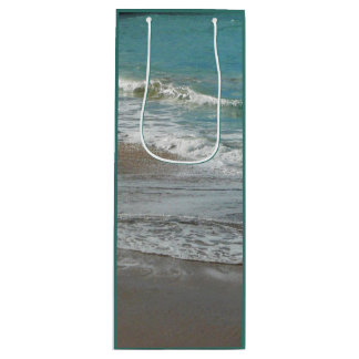 Waves Lapping op de Beach Turquoise Blue Ocean Wijn Cadeautas