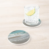 Waves Lapping op de Beach Turquoise Blue Ocean Zandsteen Onderzetter (Zijkant)