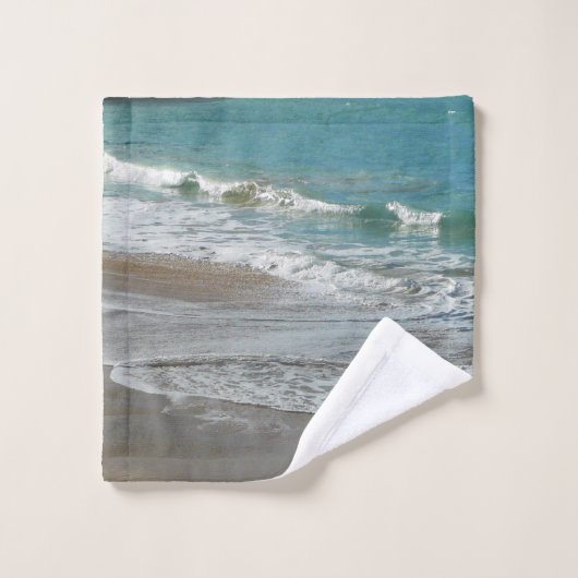 Waves Lapping op de Beach Turquoise Blue Washandje (Wasdoekje)