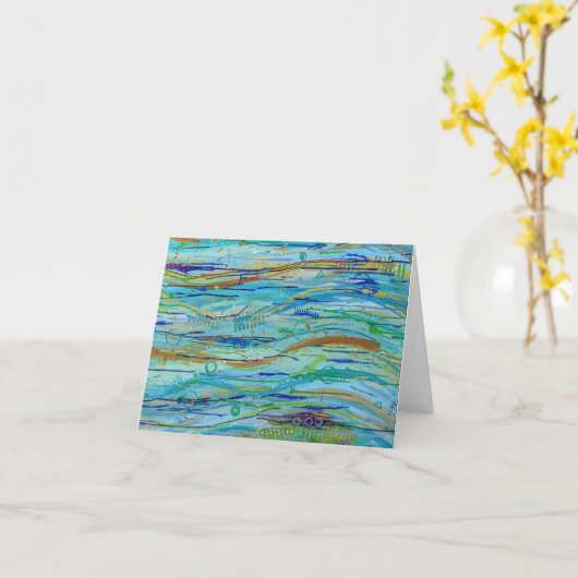 Waves maken Blank Notecard Kaart (Gele Bloem)