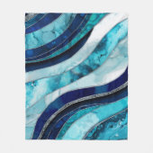 Waves - Mixed Media Blauw Abstract Fleece Deken (Voorkant)