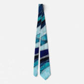 Waves - Mixed Media Blauw Abstract Stropdas (Achterkant)