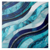 Waves - Mixed Media Blauw Abstract Tegeltje (Voorkant)