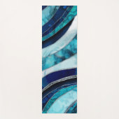 Waves - Mixed Media Blauw Abstract Yogamat (Voorkant)
