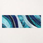 Waves - Mixed Media Blauw Abstract Yogamat (Voorkant (horizontaal))