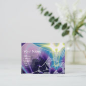 WAVES MONOGRAM, fel licht paarse blauw Visitekaartje (Staand voorkant)