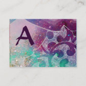 WAVES MONOGRAM, fel licht paarse blauw Visitekaartje (Achterkant)