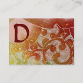 WAVES MONOGRAM FOTO TEMPLATE roze geel bruin Visitekaartje (Achterkant)