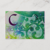 WAVES MONOGRAM FOTO TEMPLATE roze paars groen Visitekaartje (Achterkant)