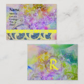 WAVES-monogram, helder paars geel blauw groen Visitekaartje (Voorkant / Achterkant)