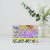 WAVES-monogram, helder paars geel blauw groen Visitekaartje (Staand voorkant)