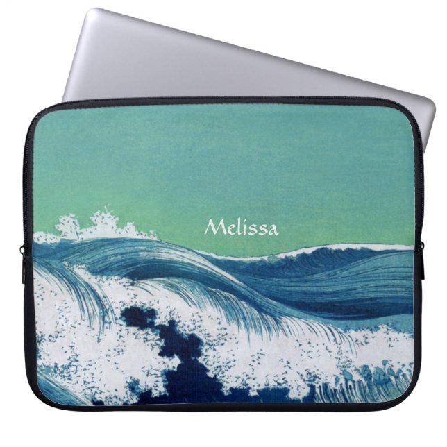 Waves neopreen laptophoes laptop sleeve (Voorkant)