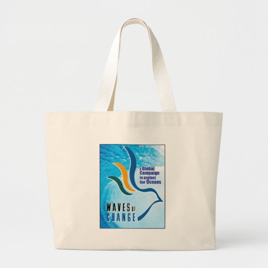 Waves of Change Beach Bag - Gepersonaliseerd Grote Tote Bag (Voorkant)