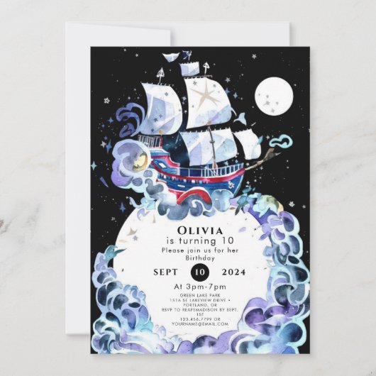 Waves of Fun Pirate Verjaardag Kaart (Voorkant)