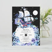 Waves of Fun Pirate Verjaardag Kaart (Staand voorkant)