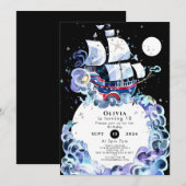 Waves of Fun Pirate Verjaardag Kaart (Voorkant / Achterkant)