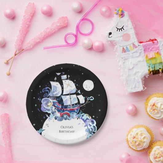 Waves of Fun Pirate Verjaardag Papieren Bordje