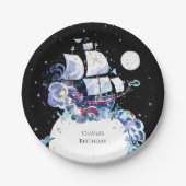 Waves of Fun Pirate Verjaardag Papieren Bordje (Voorkant)